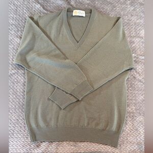 Women’s Ireland 100% Lambswool Jade Green V-Neck Sweater Size 40/Medium